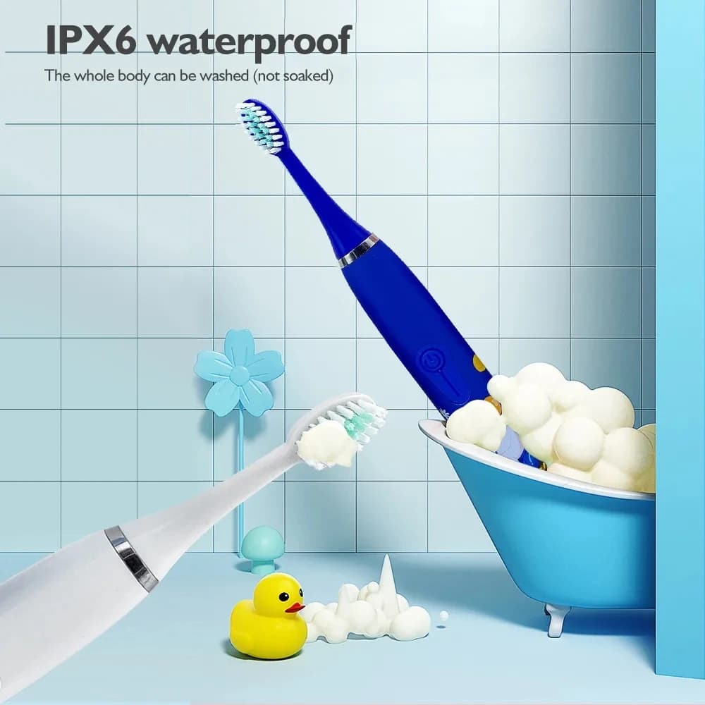 Brosse à dents électrique pour enfants avec têtes de brosse de remplacement brosse à dents de dessin