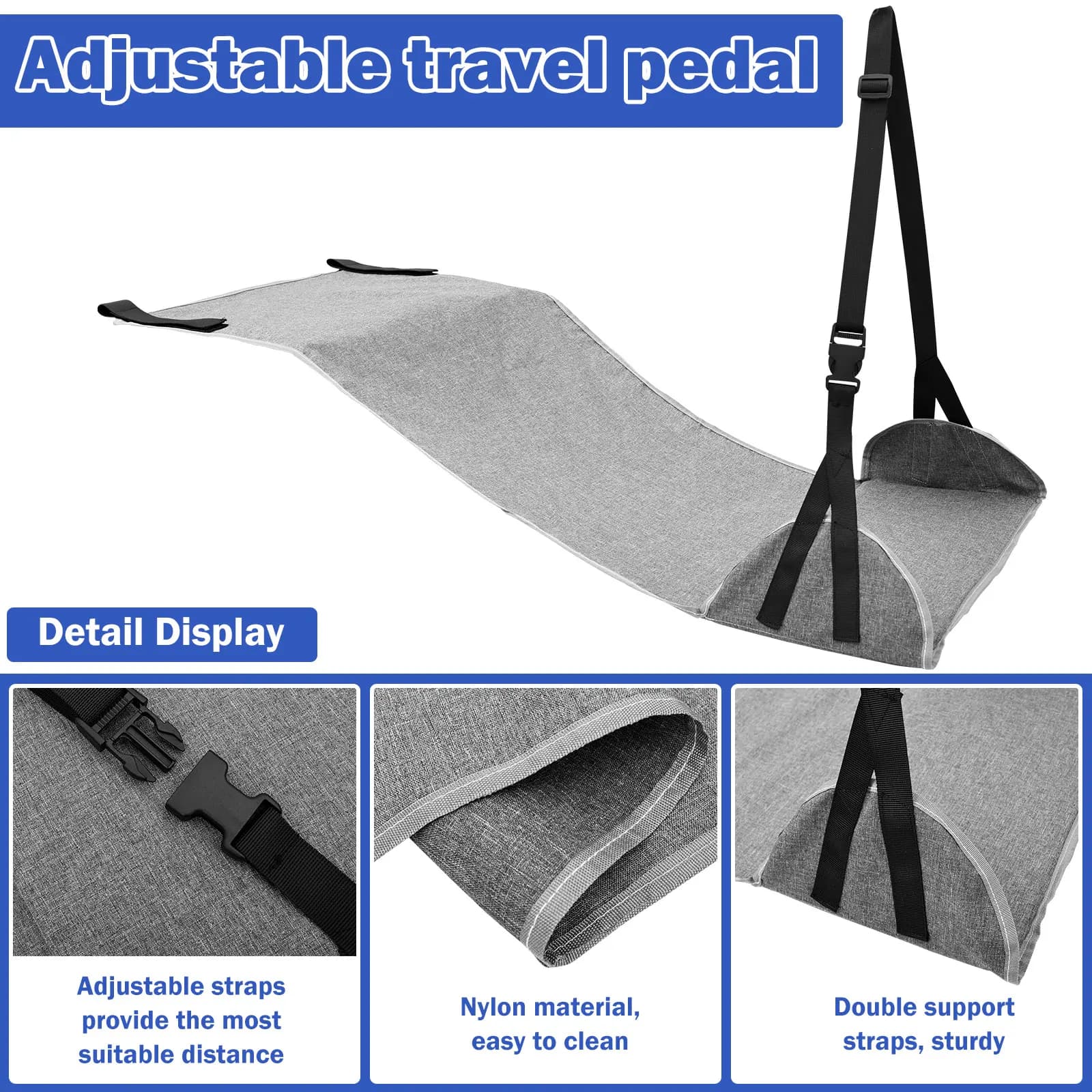 Hamac de pied d'avion, repose-pieds de voyage en Nylon avec sangle réglable, écharpe de pied d'avion
