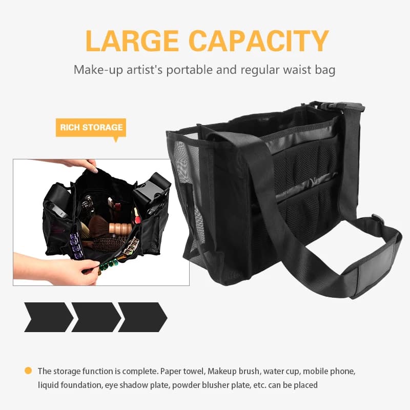 Sac de maquillage portable avec grille transparente, porte-pinceau de maquillage transparent, outil 