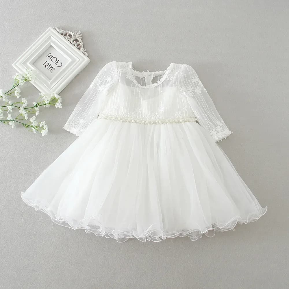 Robe à manches longues pour bébés filles, robe de fête d'anniversaire pour tout-petits, robe de mari