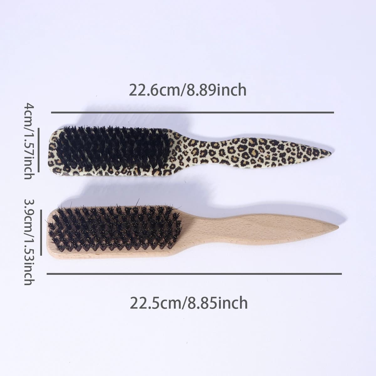 Brosse à cheveux à queue pointue, brosse à barbe, brosse à cheveux en poils, manche en bois de hêtre