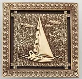 Grille de vidange de sol de salle de bain carrée 12x12cm en laiton antique sculpté, avec filtre à ch