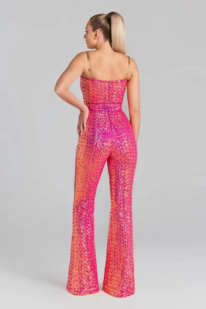 VC – combinaisons de luxe à paillettes dorées pour femmes, vêtements de club pour fête d'anniversair