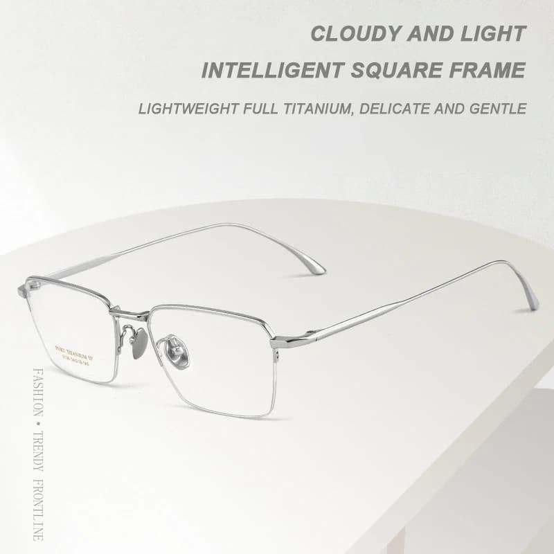 Lunettes ultralégères en titane pur, monture rétro à demi-jante pour hommes d'affaires, lunettes car
