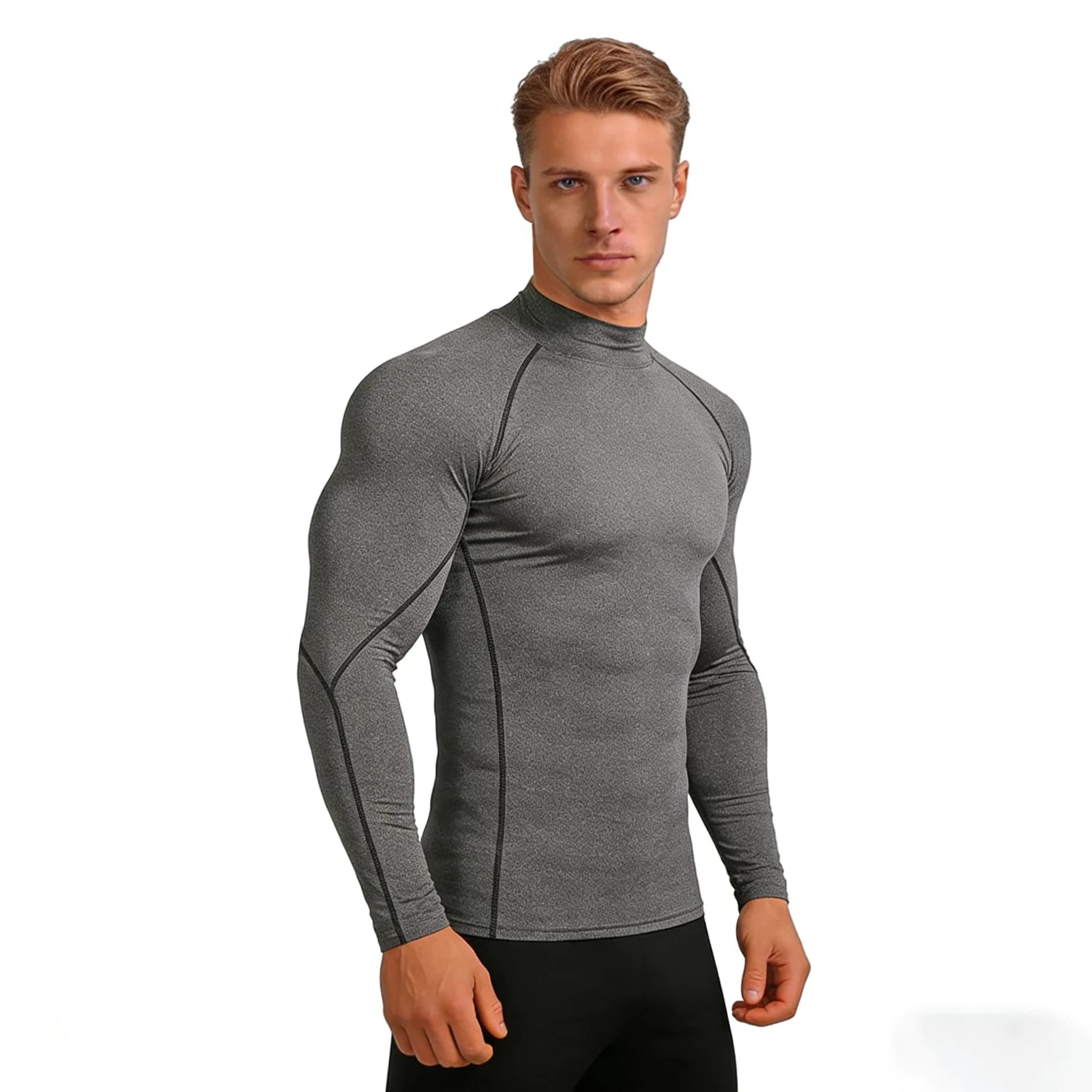 Chemise de Compression hommes à manches longues vêtements de sport hommes hauts t-shirt élastique Ho