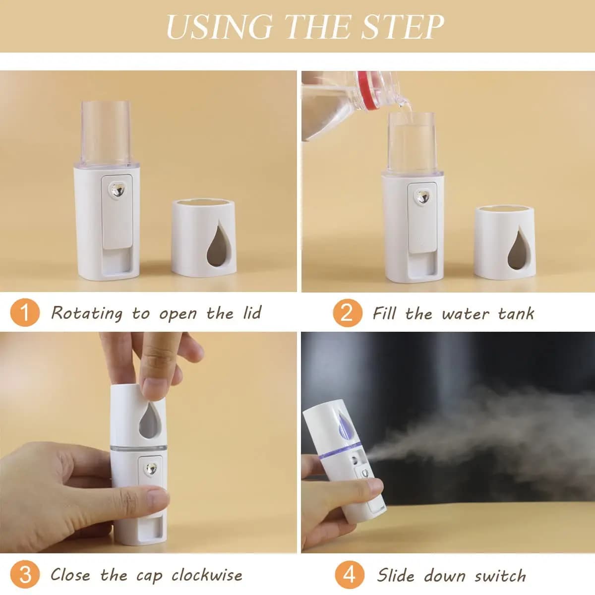 Pulvérisateur de brume à vapeur pour le visage, aste par USB, pour les extensions de cils, livres, p