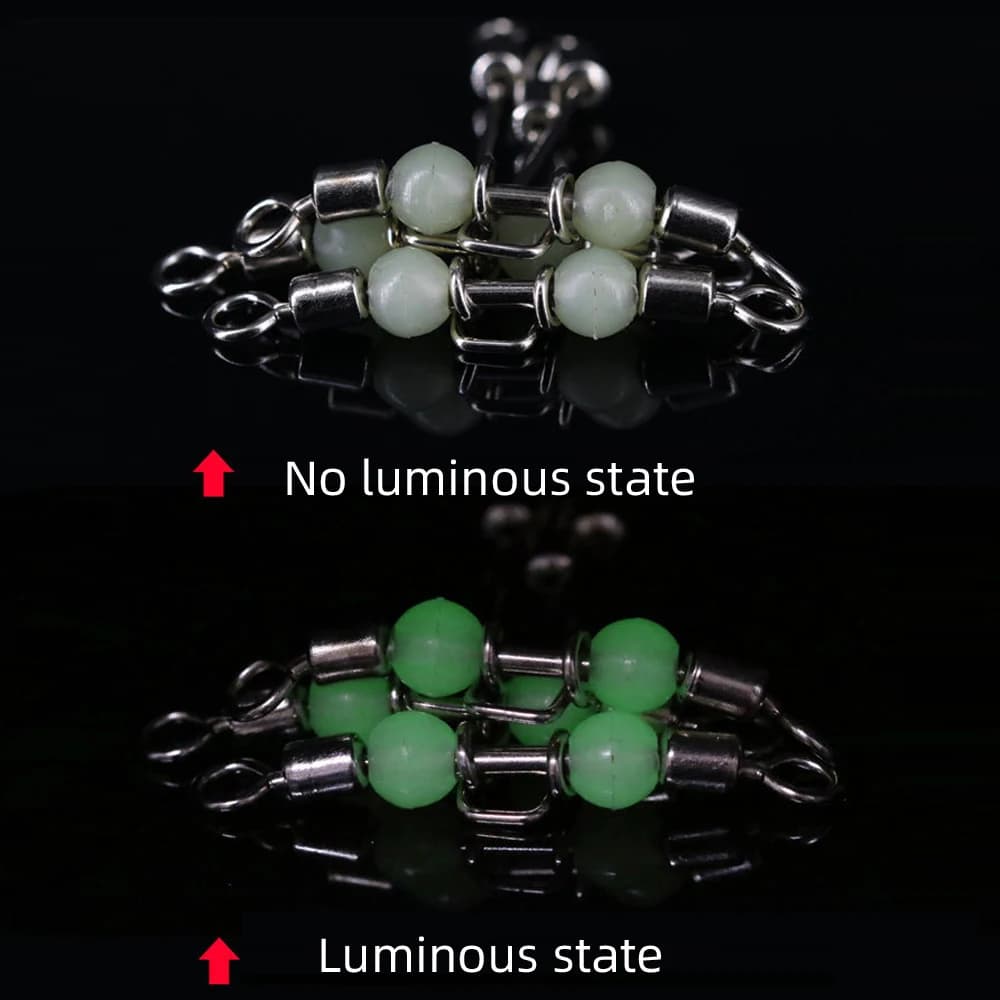 DNDYUJU 10 pièces 3 voies lumineux en forme de T transversale pivotant avec perles perles émerillons