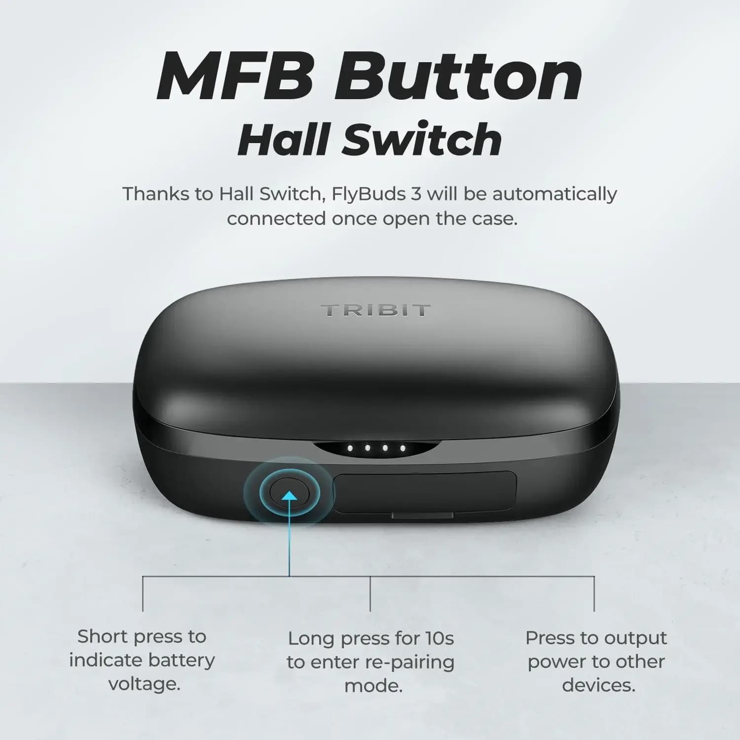 Écouteurs sans fil Bluetooth Tribit FlyBuds 3, 110 heures d'autonomie, étanchéité IPX8, BT 5.3, cont