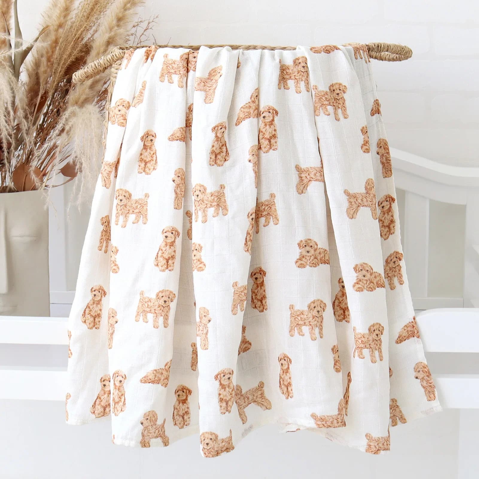 Couverture Douce en Coton et Bambou pour Bébé, Super Mousseline, Emmaillotage Rond, Poussette, Couve