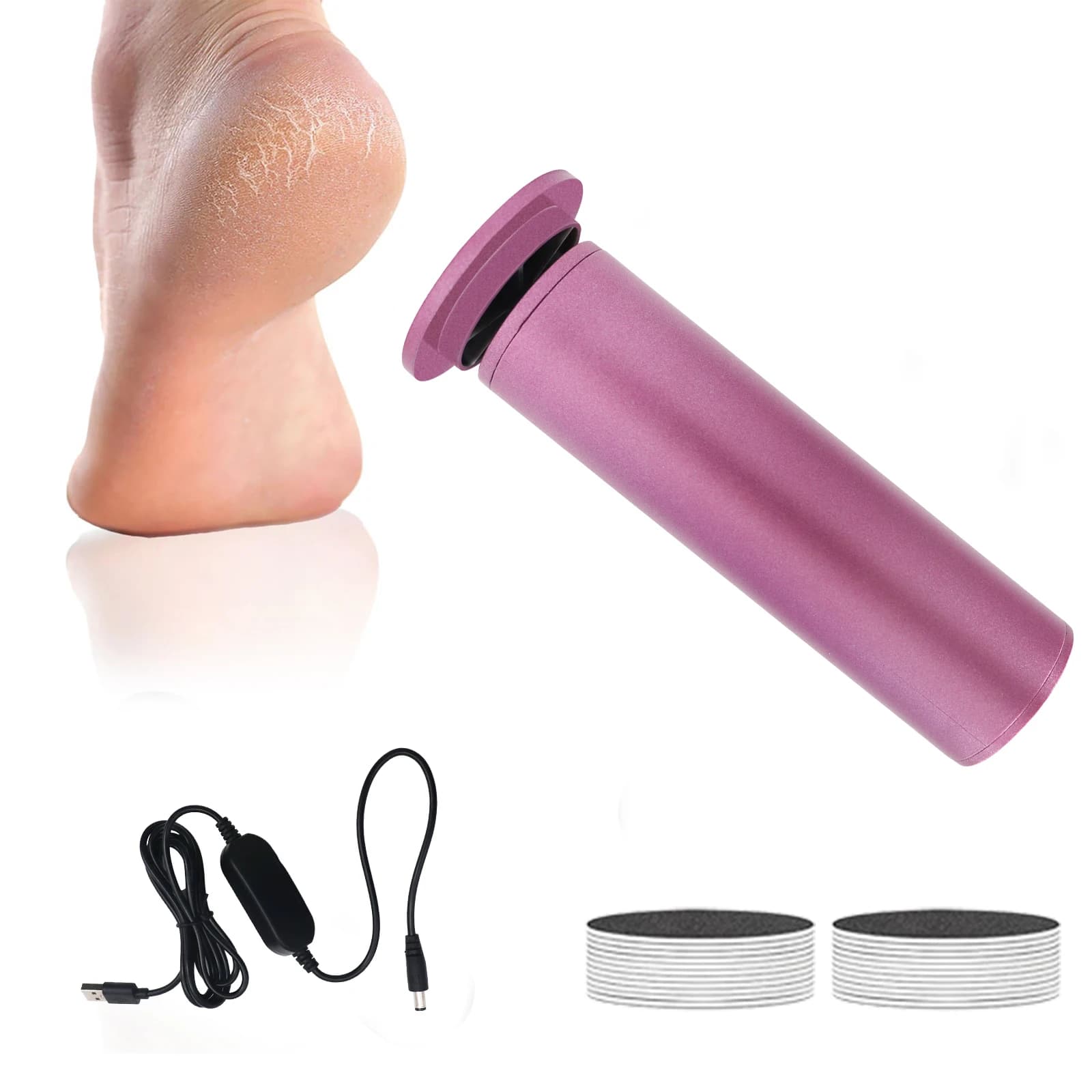 Dissolvant électrique de callosités des pieds à vitesse réglable, outil de pédicure, manucure, costu