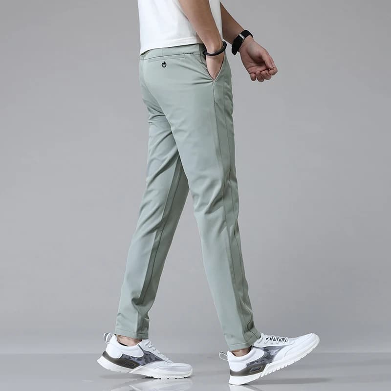 5 couleurs printemps été Ultra-mince hommes Stretch mince pantalon droit décontracté de haute qualit