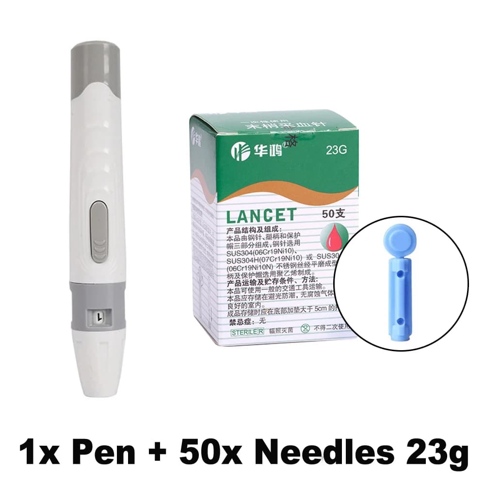 Stylo Lancet pour échantillonnage du sang, stylo de Test de glycémie, profondeur réglable, aiguilles