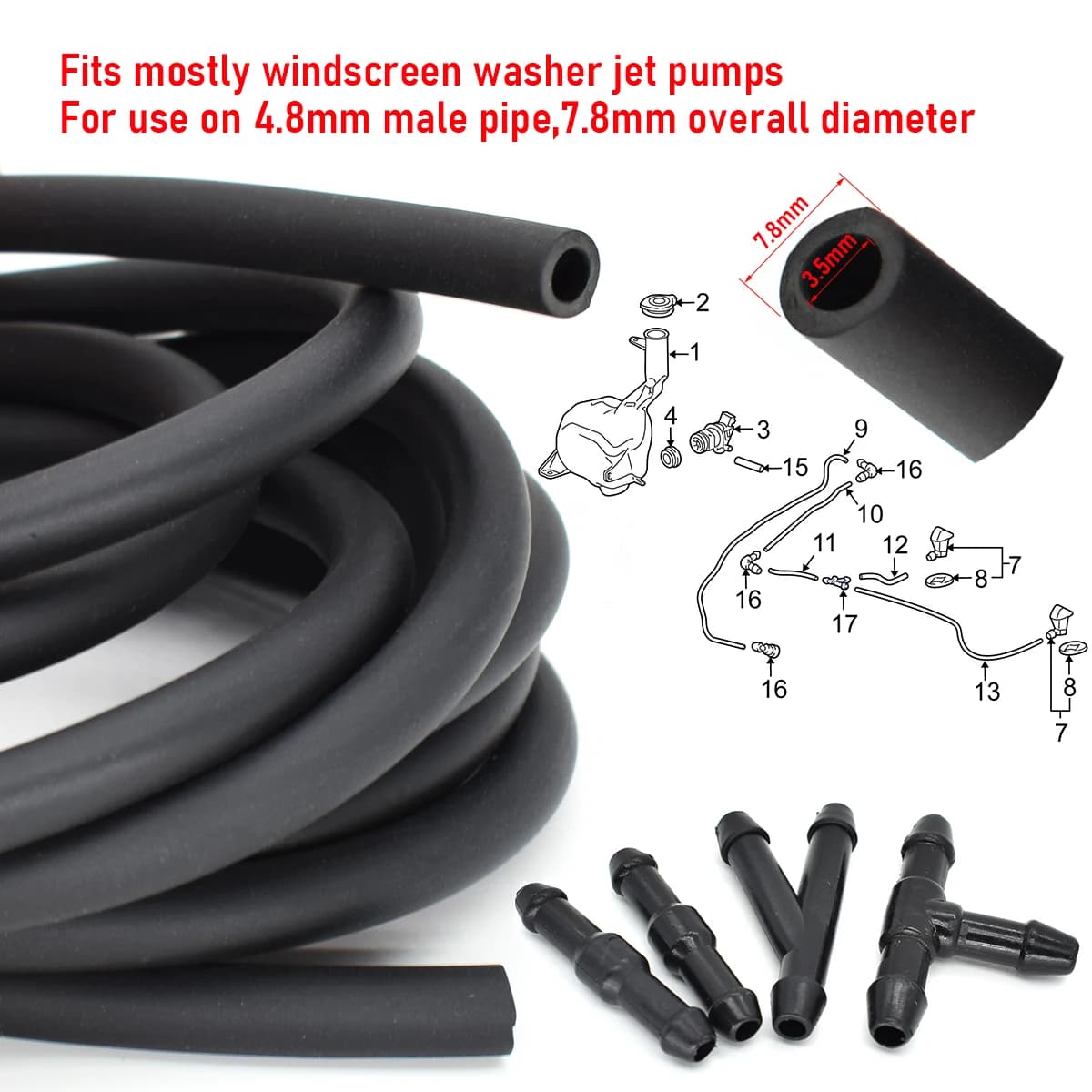 Buse de lavage d'essuie-glace avant, tuyau de Jet de pulvérisation pour Chevrolet Cruze MK1 2008 – 2