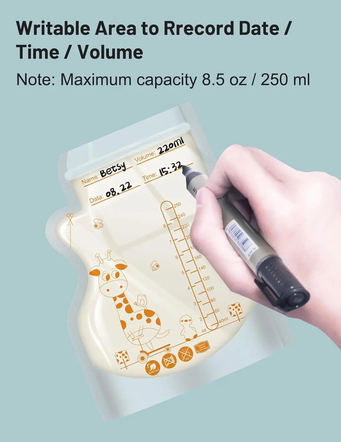 Sacs de conservation du lait maternel, 100 pièces, pochettes pré-sterilizées anti-fuite sans BPA, je