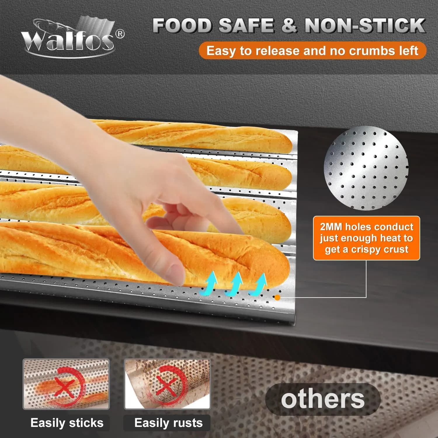 Moule à baguette français jxBaking, ustensiles de cuisson, rainure, vagues, moule à gâteau, four à p