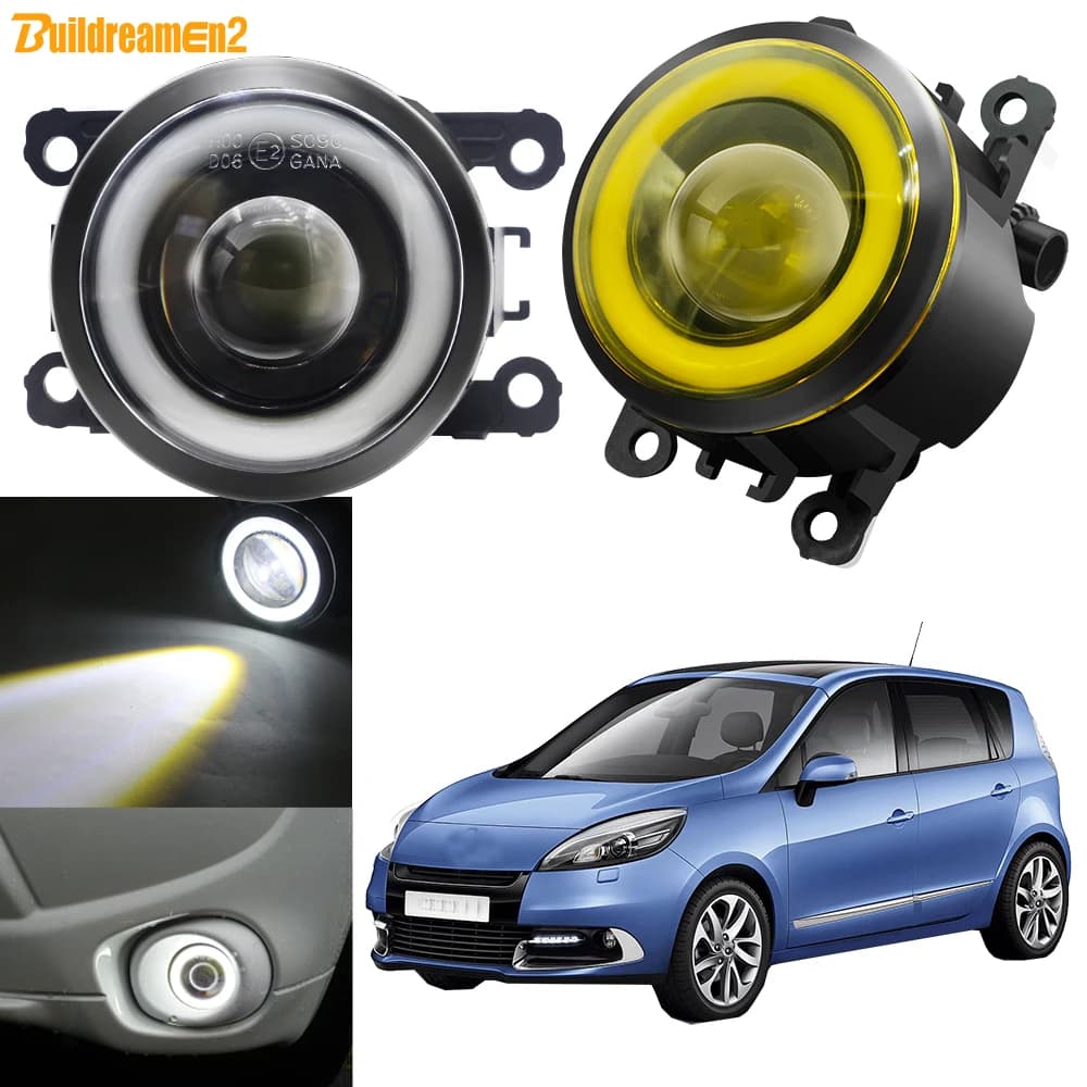 Phare antibrouillard LED Angel Eye pour pare-chocs avant de voiture, feu de jour, COB, DRL, 3000LM, 