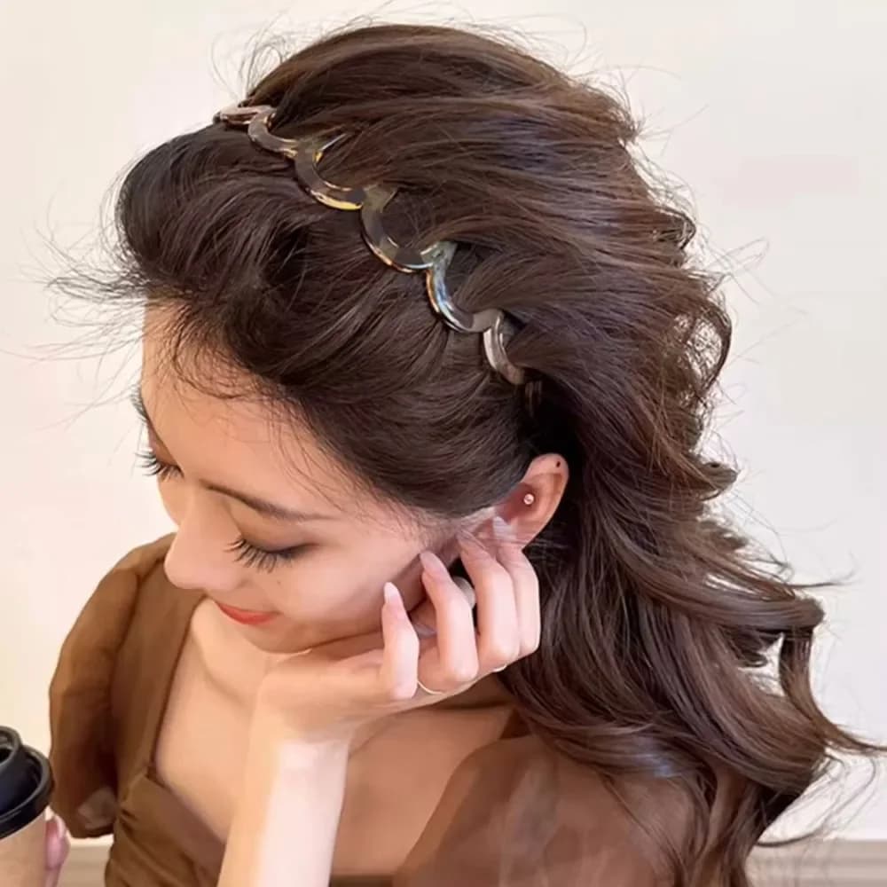Peigne à cheveux en forme de U pour femmes coréennes, bande de sauna coordonnante, cerceaux en plast