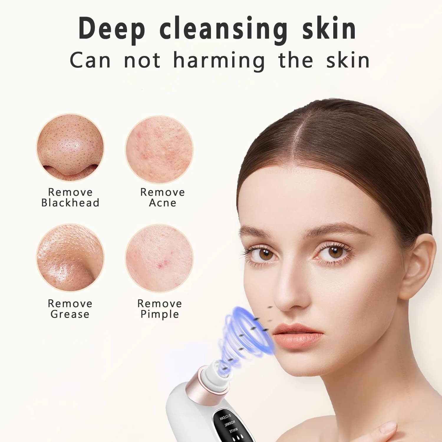 Extracteur de points noirs et nettoyeur de pores électrique pour le visage, anti-acné, rechargeable 