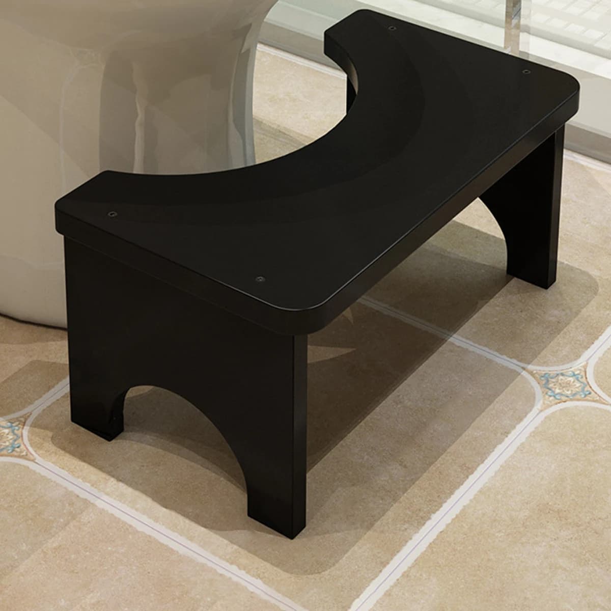 Tabouret de toilette portable robuste en bambou pour adultes, large et stable, tabouret de pot de sa