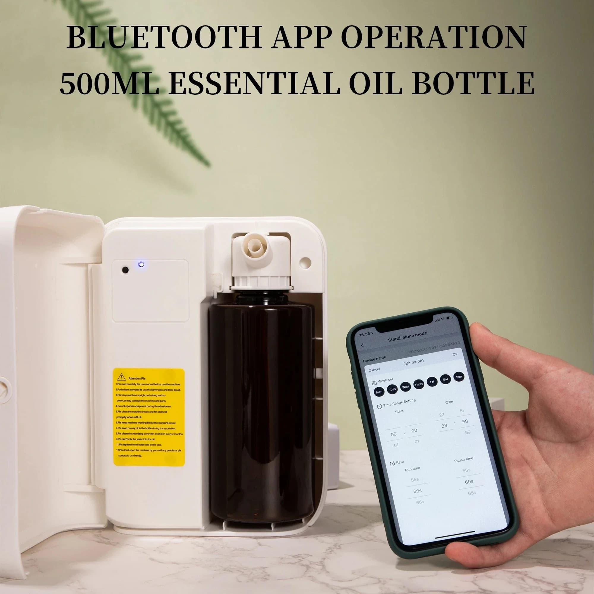 Diffuseur d'huiles essentielles pour la maison, 1000 sanglantes m ³, Bluetooth, Hylique, parfum d'am