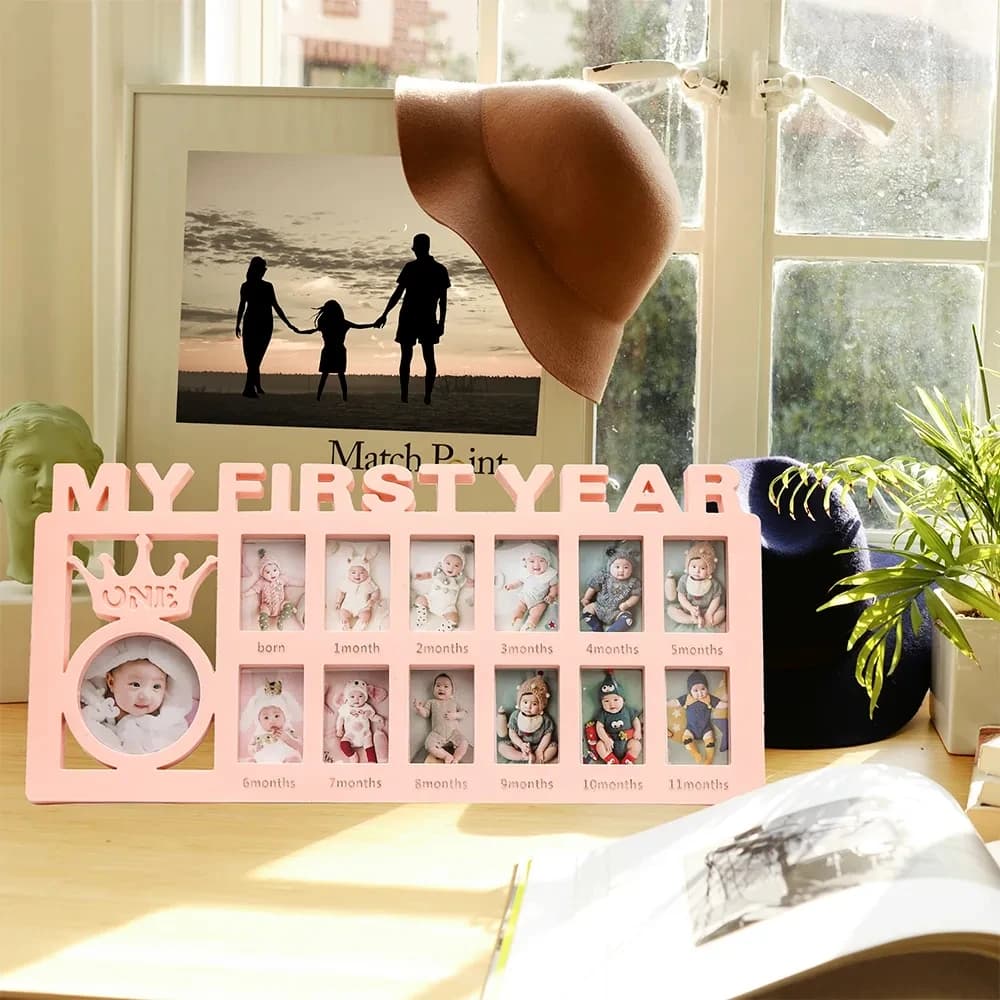 Cadre souvenir pour bébé de 0 à 12 mois, images mon premier année, cadre photo, cadeaux de mémoire p