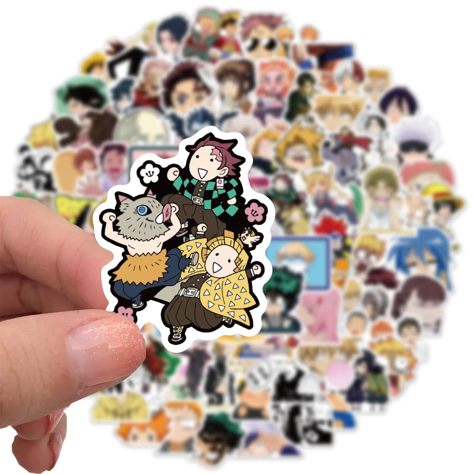 300 pièces mélange Anime autocollants pour enfants une pièce JujutsuKaisen DragonBall autocollant br