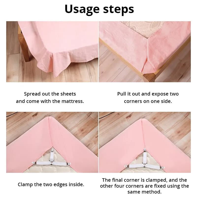 Attaches élastiques pour drap de lit, 4 pièces/lot, gadgets de support pour drap de lit, clip de cou