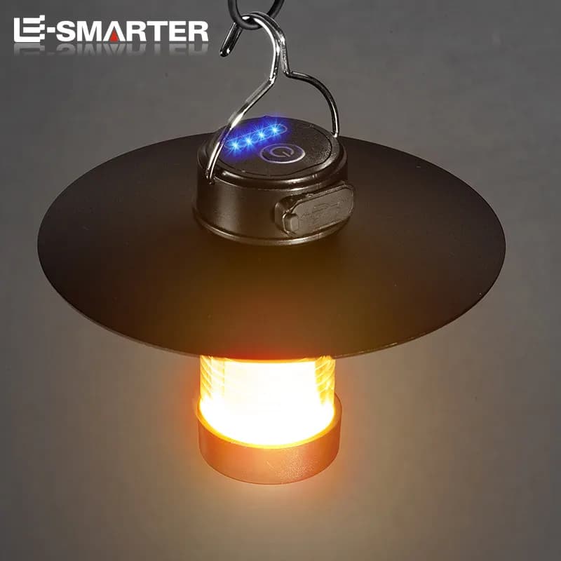 LED Camping tente lumières aimant lumière de secours type-c charge Camping lanterne Dimmable suspend