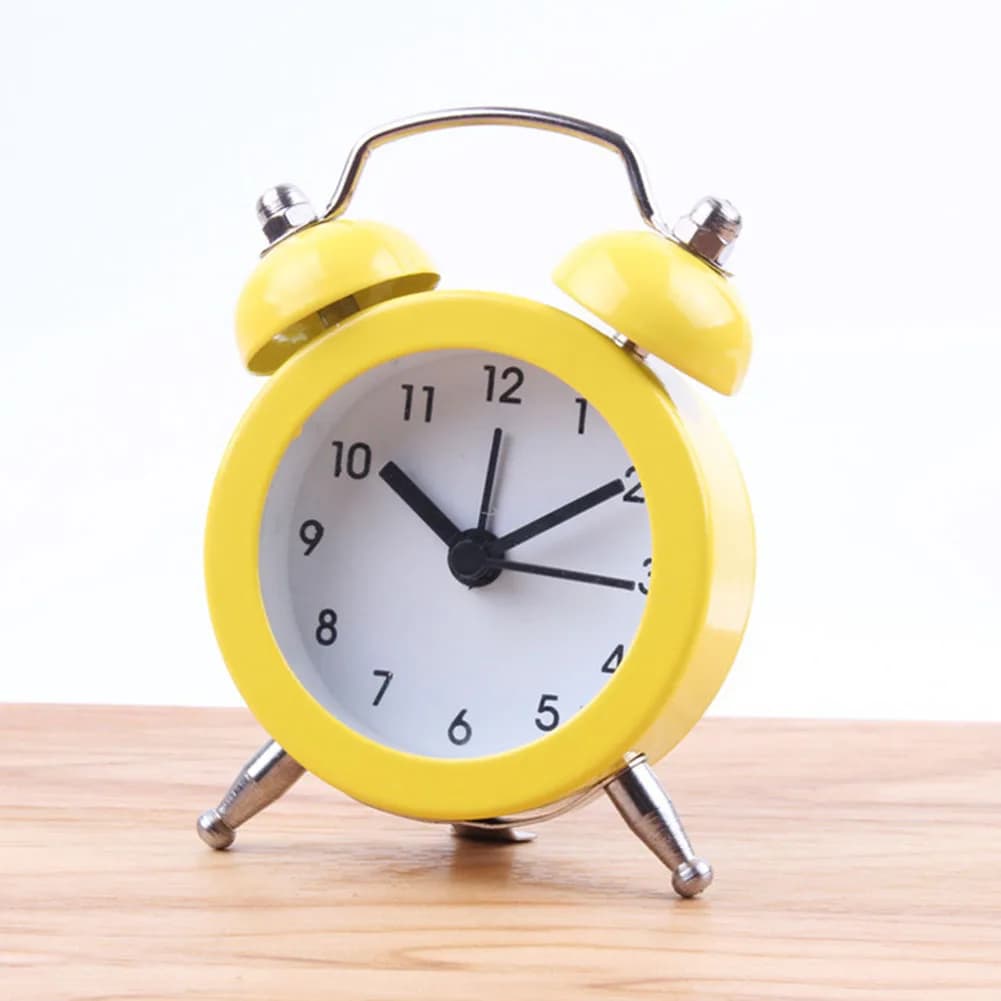 Double cloche forte \ alarme \ horloge \ métal \ cadre 3D \ cadran \ batterie \ réveil de Table de b