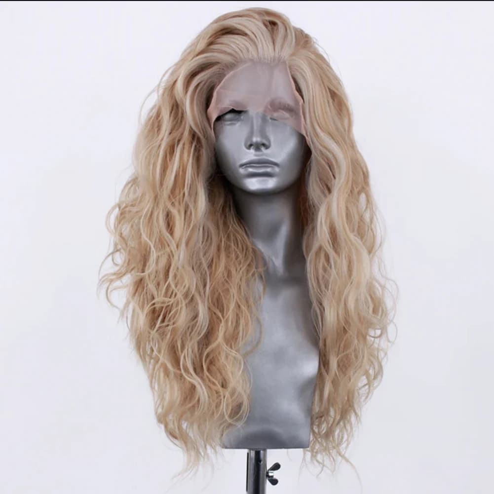AIMEYA – perruque Lace Front Wig synthétique Blonde longue et ondulée, perruque de Style à la mode a