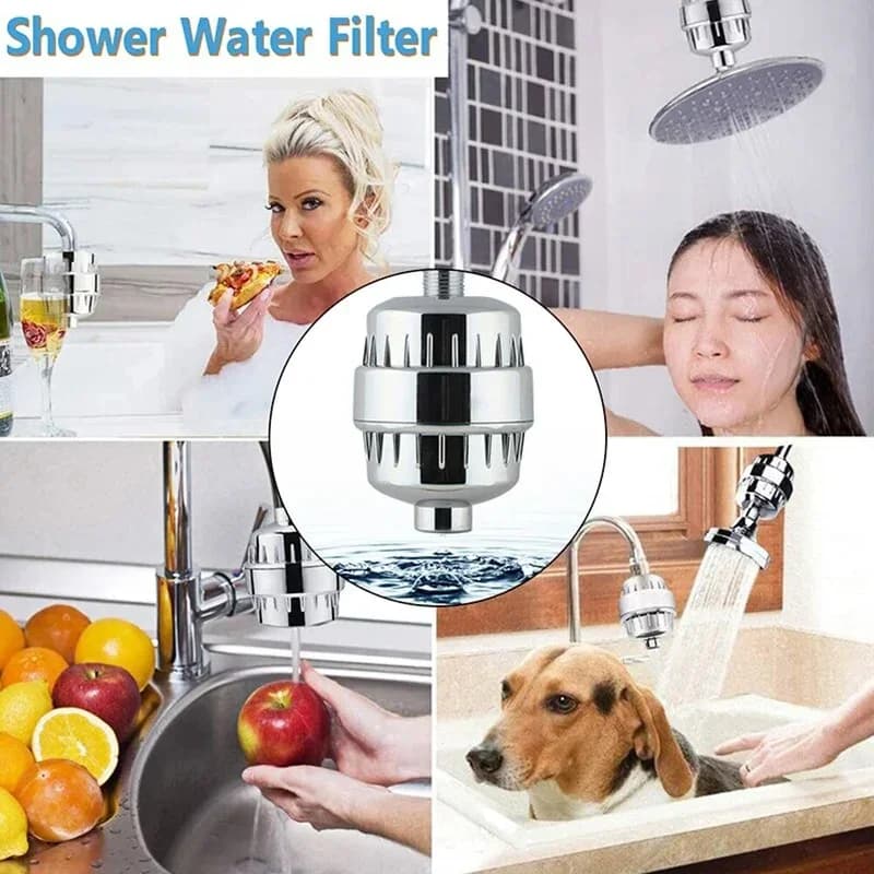 Filtre à eau de douche à haut rendement pour pommeau de douche, 20 étapes, élimine les rapmetaux de 