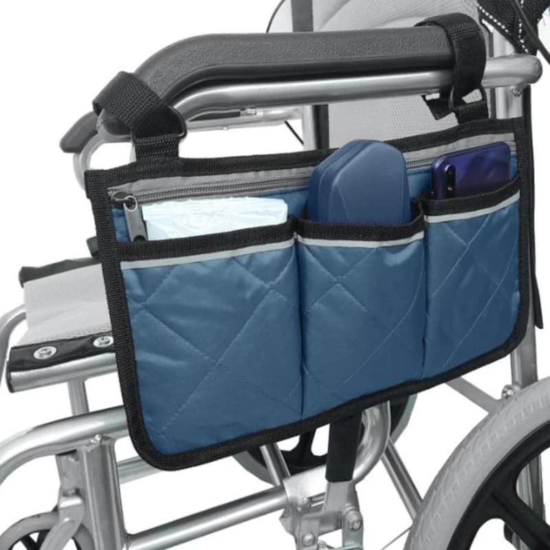 Sac de rangement latéral pour accoudoir de fauteuil roulant, poche Portable adaptée à la plupart des