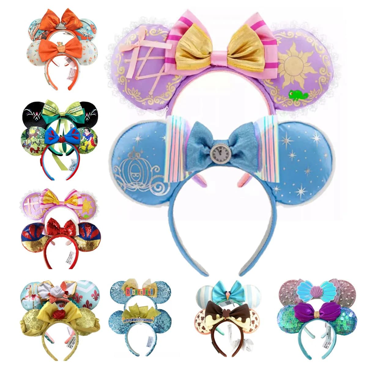 Bandeau d'oreille Disney Minnie Mouse, 2 pièces, nouvelle coiffure de princesse Disney pour vacances