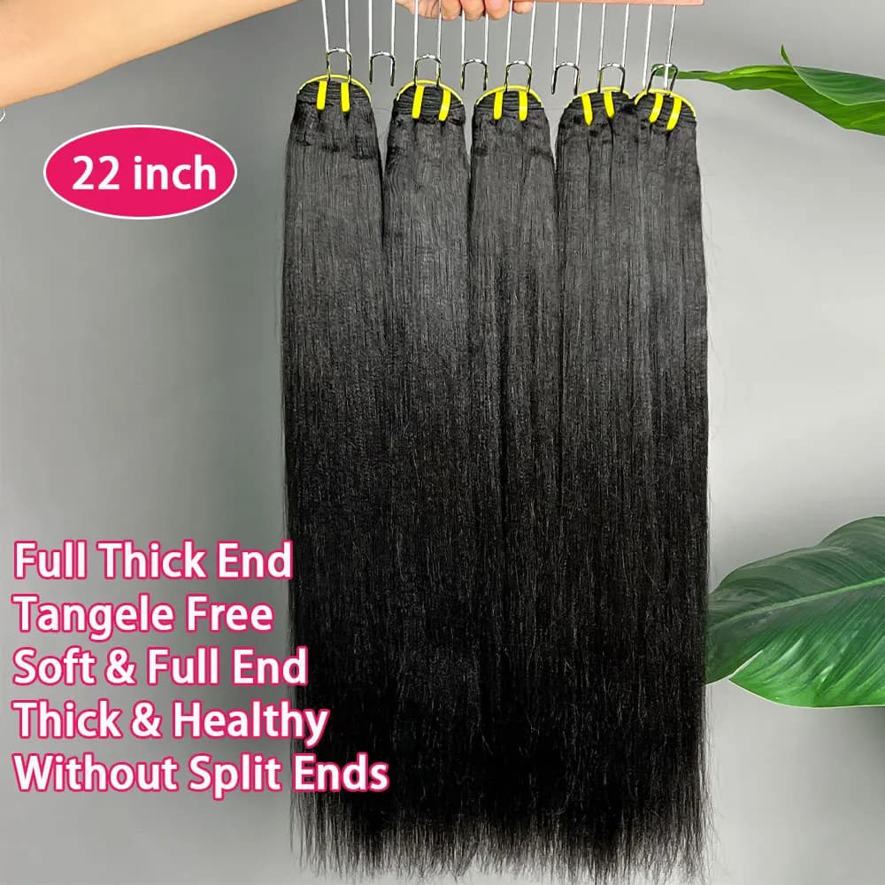 Mèches Yaki naturelles crépues lisses, Extensions de cheveux bruts, 8 à 30 pouces, pour femmes, 1/3/