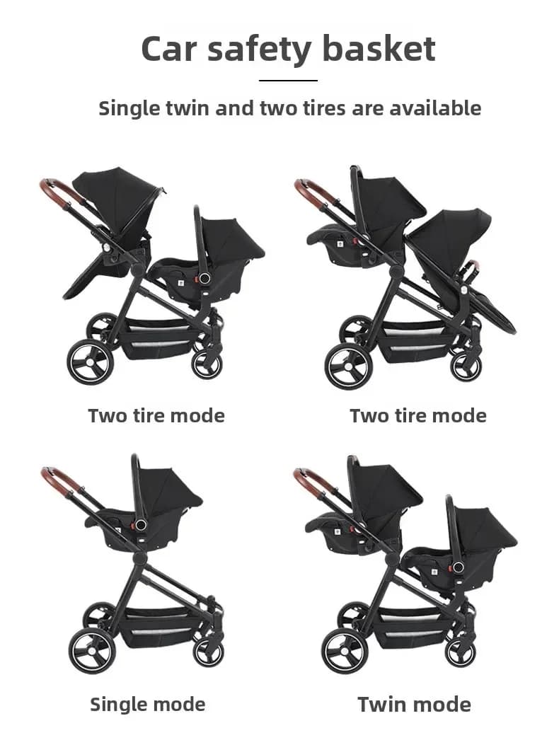 NOUVEAUX poussettes légères multifonctions pour jumeaux Poussettes pour deux enfants à bord landau 2