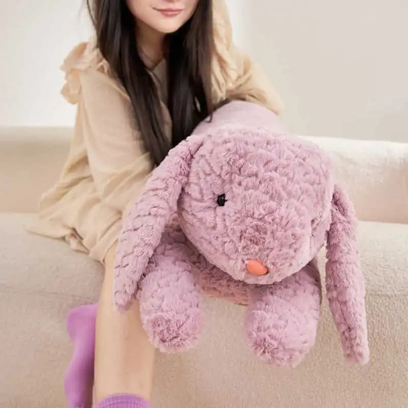 Long lapin en peluche, grand ours mignon, lapin en peluche, coussin de couchage décoratif, coussin d