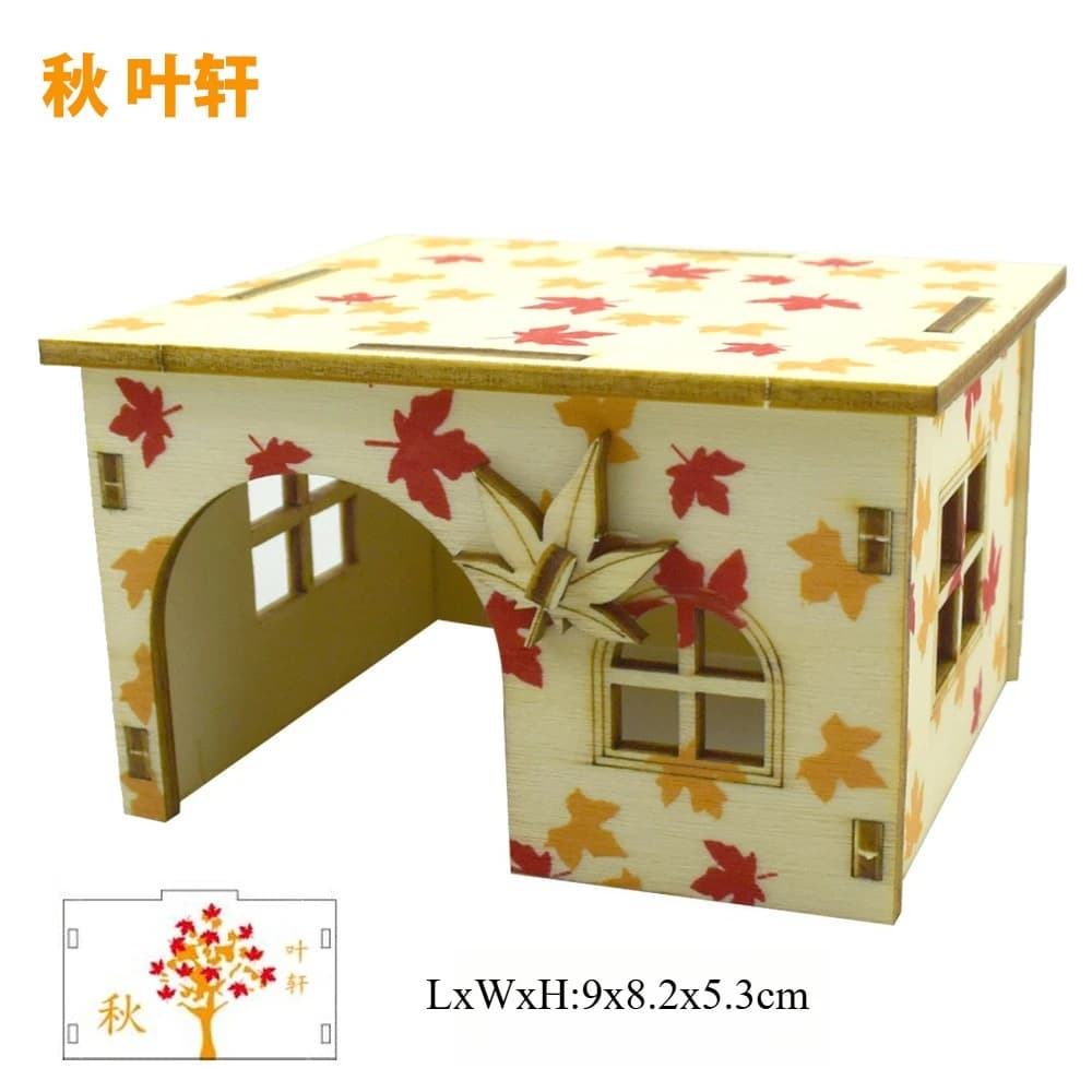 Hideout de Hamster, cabane en bois, petits animaux, Double couche, Villa, salle de Rat, Cage, jouet 