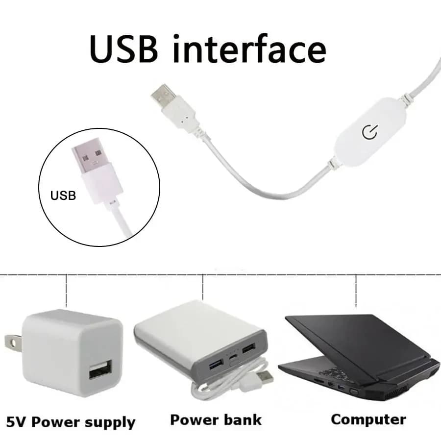 Bande lumineuse LED USB flexible à intensité variable, rétroéclairage TV, chambre, cuisine, lampe d'