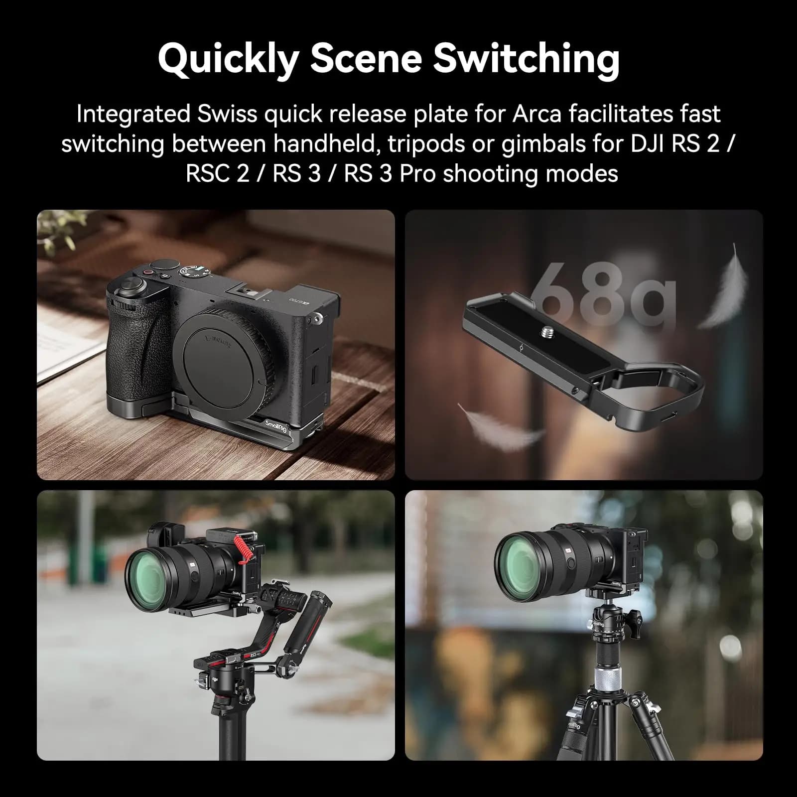 SmallRig-Plaque de base A6700 pour Sony Alpha 6700, plaque de dégagement rapide intégrée pour Arca, 