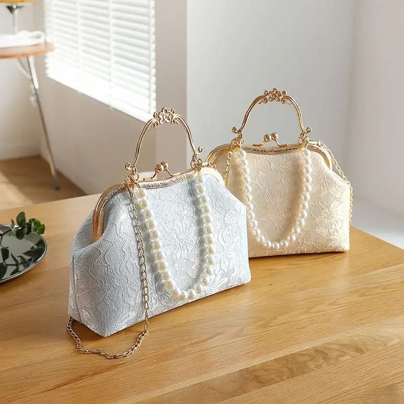 Sac à main en dentelle classique vintage pour femmes, sac à bandoulière initié, sacs à main JOWomen'