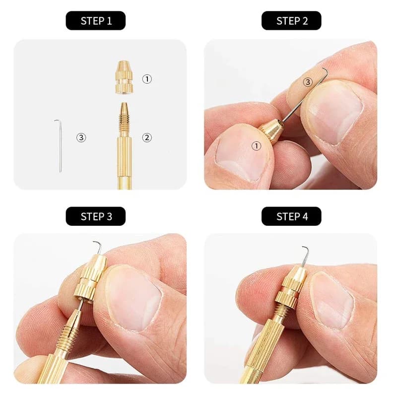 Ensemble de crochets en cuivre pour perruques avant en dentelle, ventilation grossière, GT individue