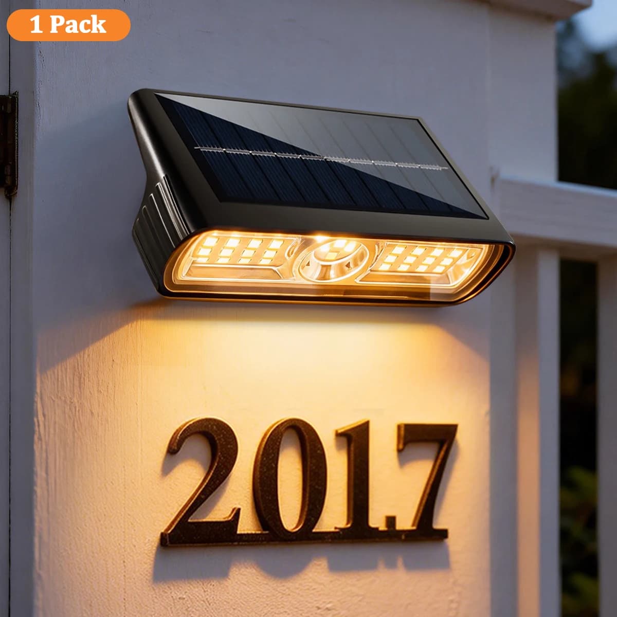Lampe solaire murale décorative pour numéro de maison, lumière solaire de jardin étanche avec 28 LED