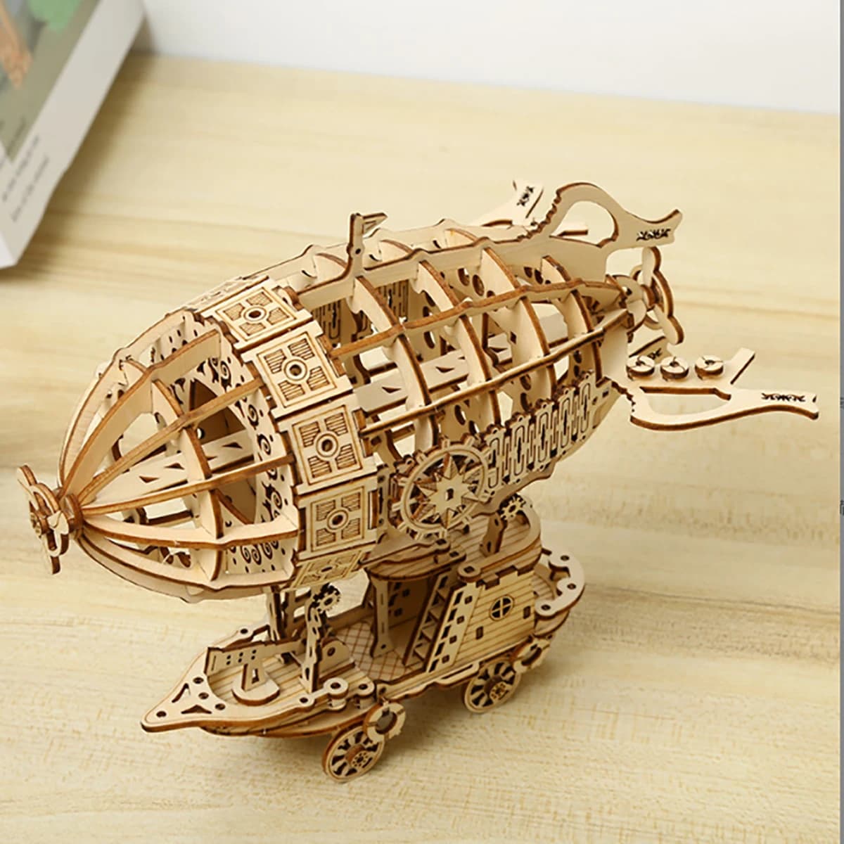 Modèle d'échelle de Puzzle en bois de voiture 3D dirigeable, Kit de modèle de bricolage, cadeau arti