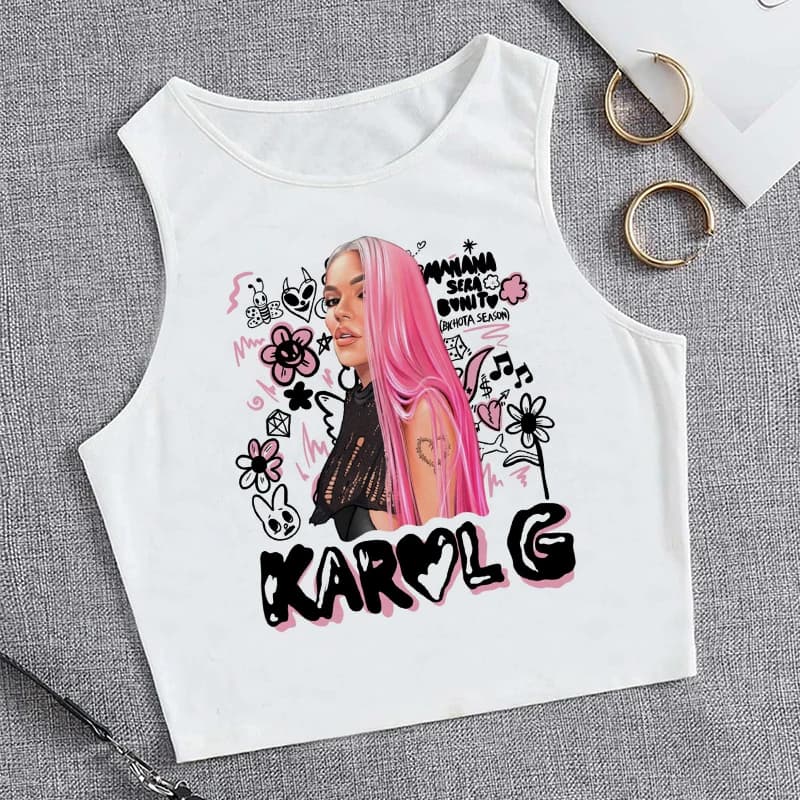 Hip Hop débardeur haut court Manana Sera Bonito Bichota Karol G t-shirt femmes graphique t-shirts vê