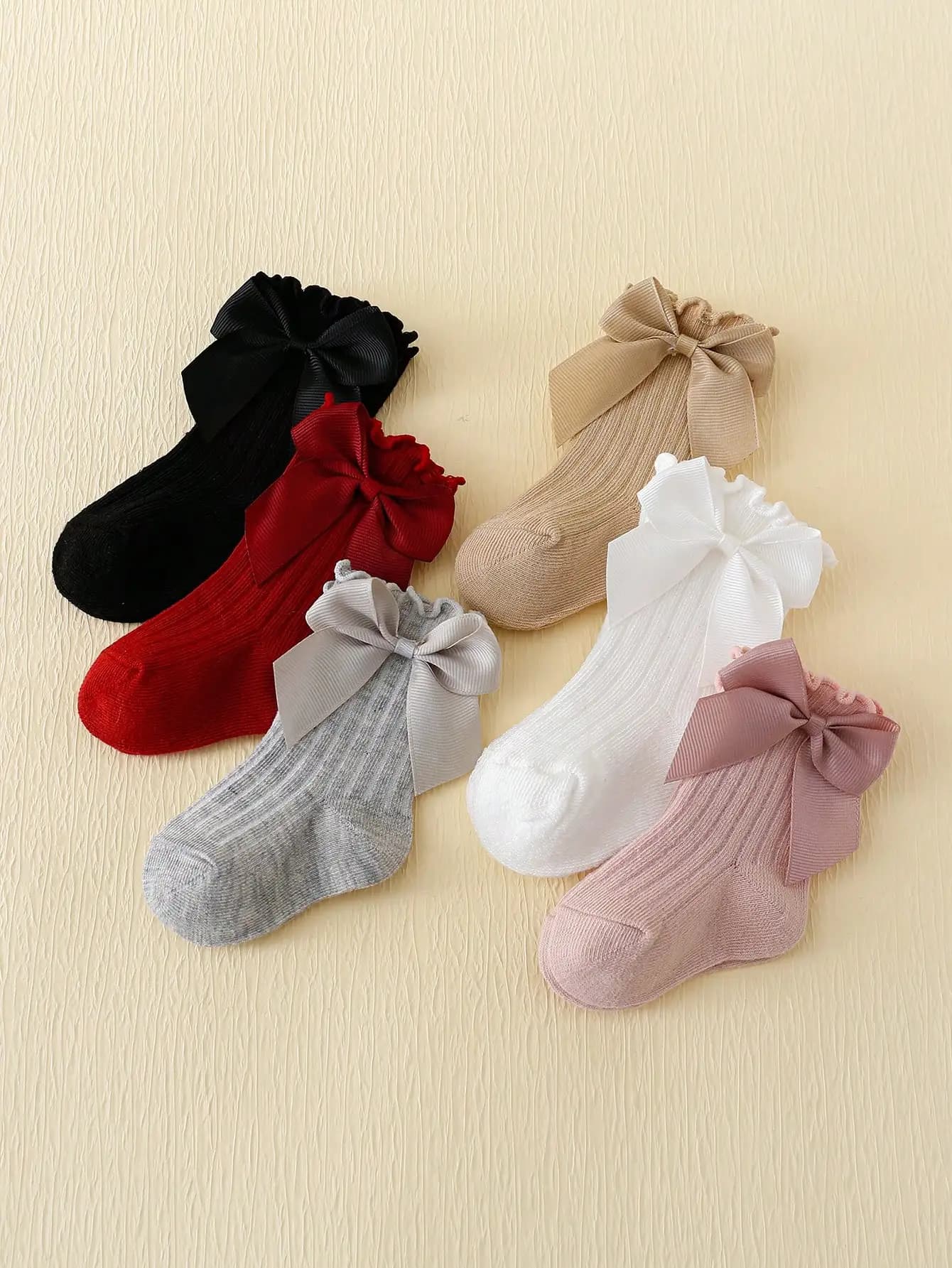 6 paires de chaussettes à bouche bulle en dentelle Rowan Bow pour bébé