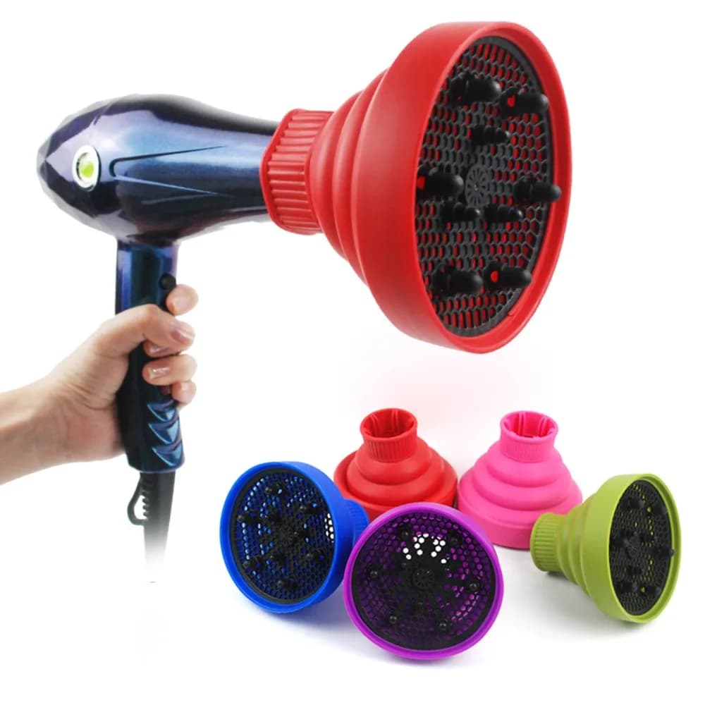 Couverture de diffuseur de sèche-cheveux en silicone pliable, degré de température, souffleur de séc