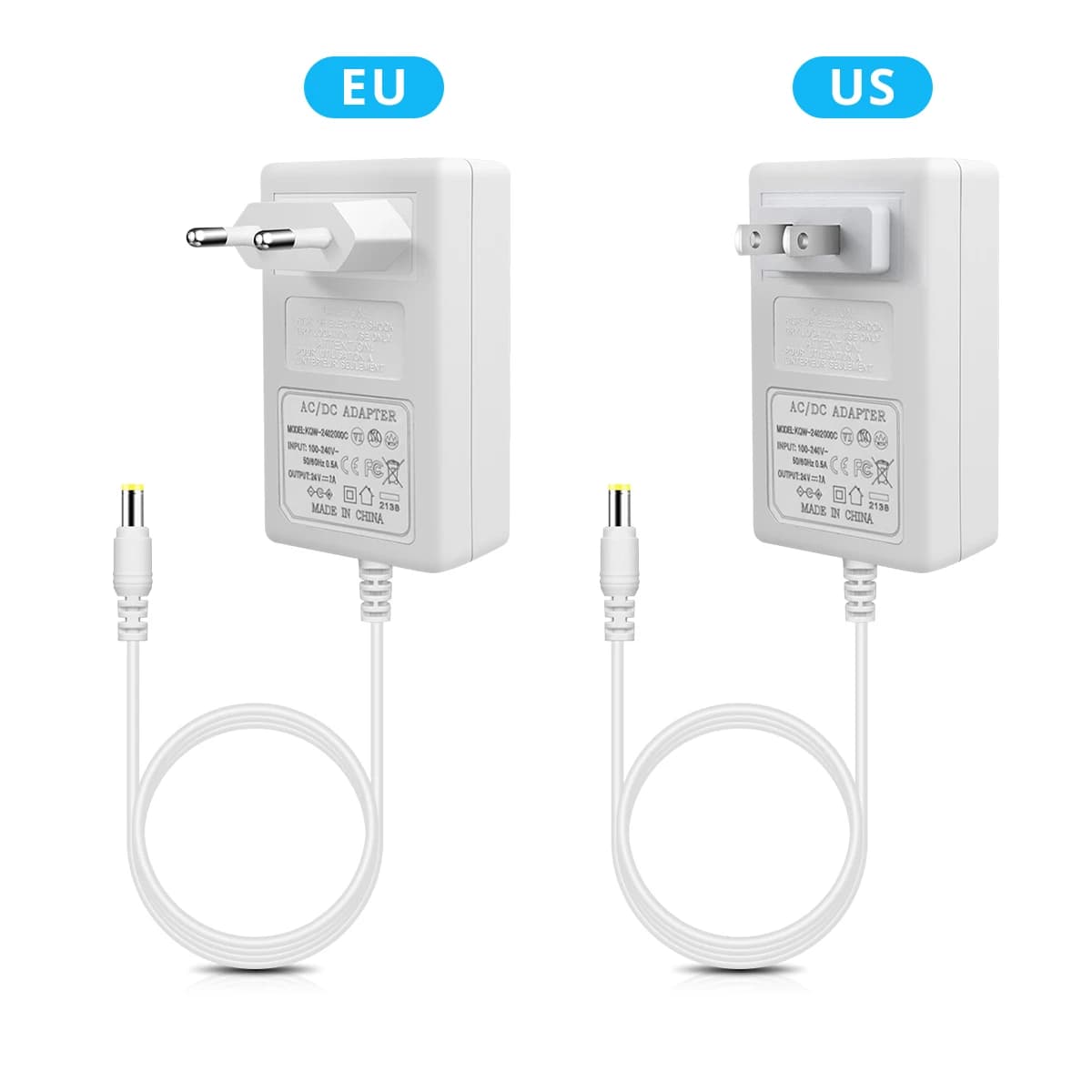 Adaptateur d'Alimentation pour Bande Lumineuse LED, AC 110V, 220V à DC 12V, 24V, 5.5mm x 2.1mm
