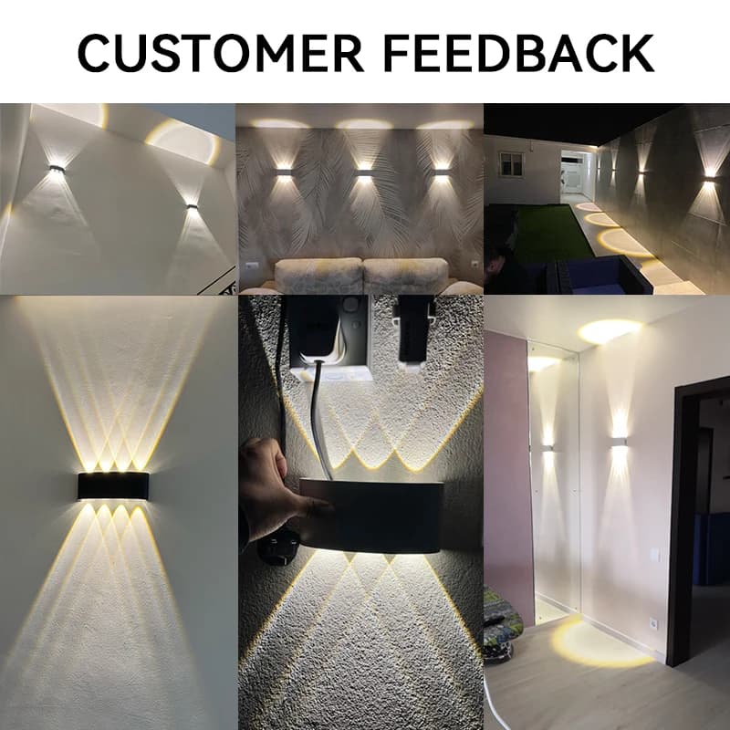 Applique Murale Intérieur Led Moderne Aluminium Appliques Murales Exterieure IP65 Imperméable à l'ea