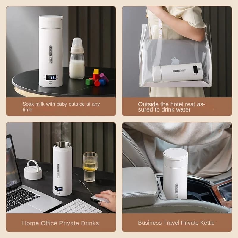 Bouilloire électrique de voyage, chauffe-eau rapide, chauffe-lait portable pour bébé, bouilloire iso