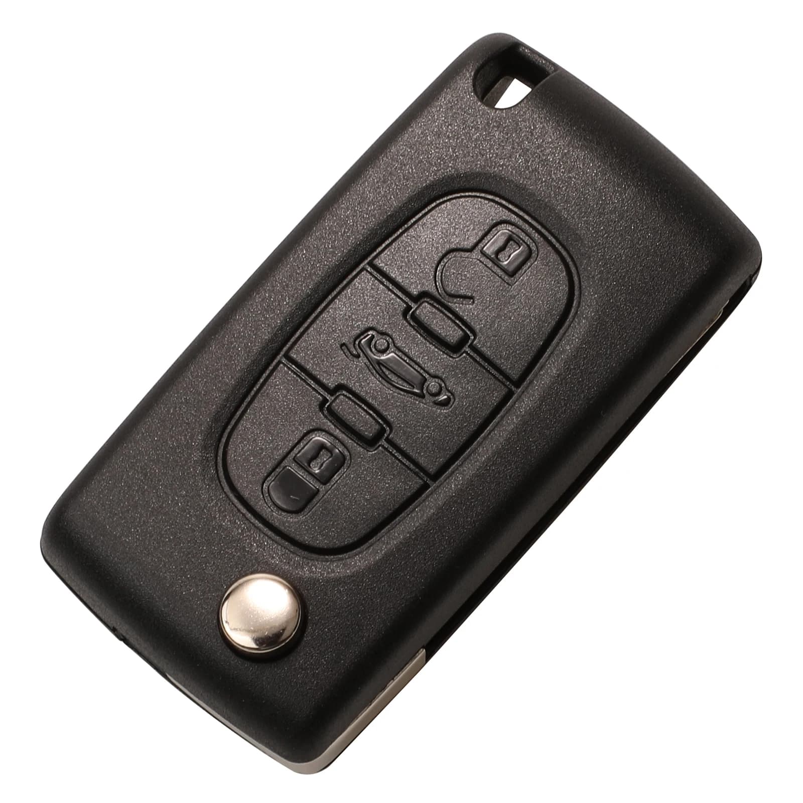 Jingyuqin 2/3 boutons rabat pliant coque de clé de voiture à distance pour peugeot 107 206 307 407 4
